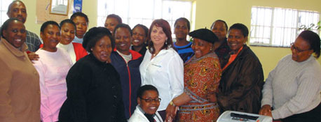 Charlene Boucher from Endress+Hauser with the teachers of MC Weiler School